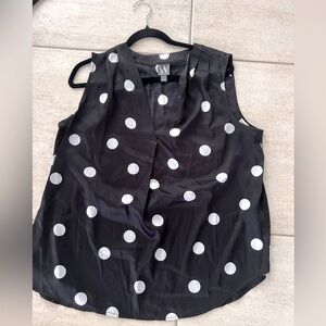 Worthington Black and white polkadot blouse - silky and flowy size XL